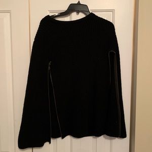 Black zip poncho
